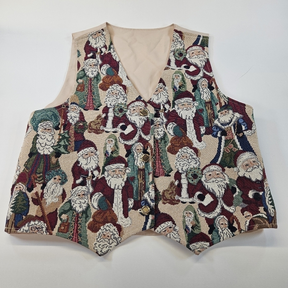 Woman's Christmas Vest Holiday Santa Ol' St. Nick Custom Exclusive Designs Small